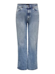 ONLY Curvy CARHope wijde high-waist jeans -Light Blue Denim - 15287280