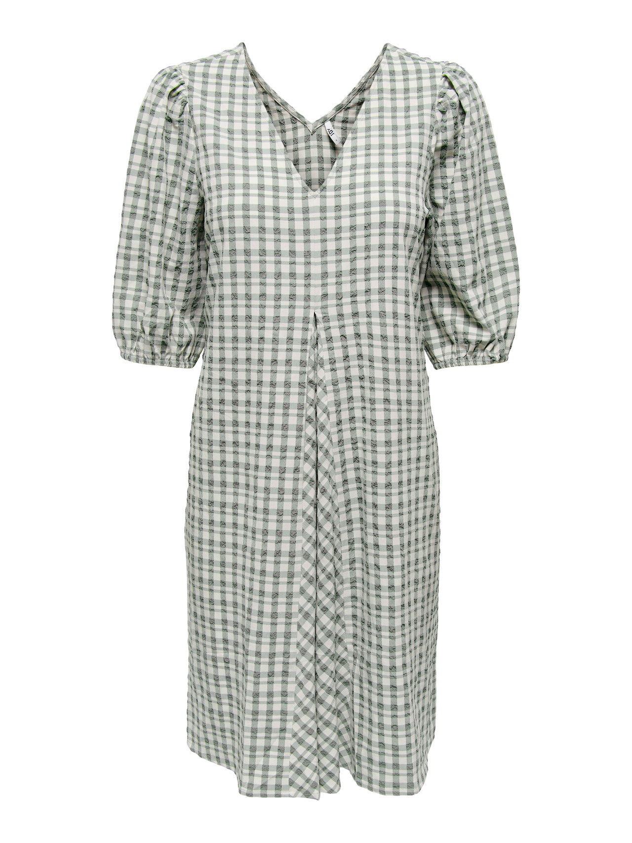ONLY Regular fit Vierkante hals Geribde mouwuiteinden Korte jurk -Whitecap Gray - 15287333