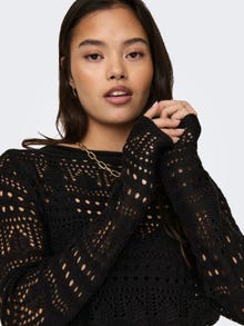 ONLY Boat neck Pullover -Black - 15287384