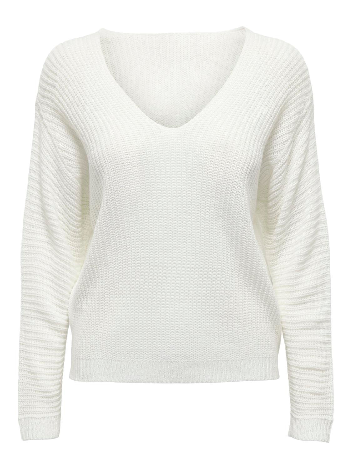 ONLY Reversible Knit Pullover -Cloud Dancer - 15287436