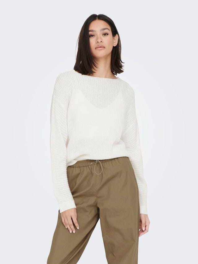 ONLY Round Neck Ribbed cuffs Pullover - 15287436