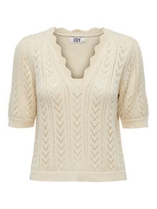 ONLY Knit Fit V-Neck Pullover -Whitecap Gray - 15287445