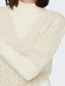 ONLY Knit Fit V-hals Genser -Whitecap Gray - 15287445