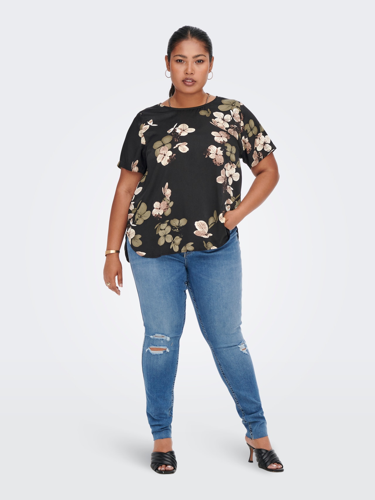 ONLY Tops Regular Fit Col rond -Black - 15287473