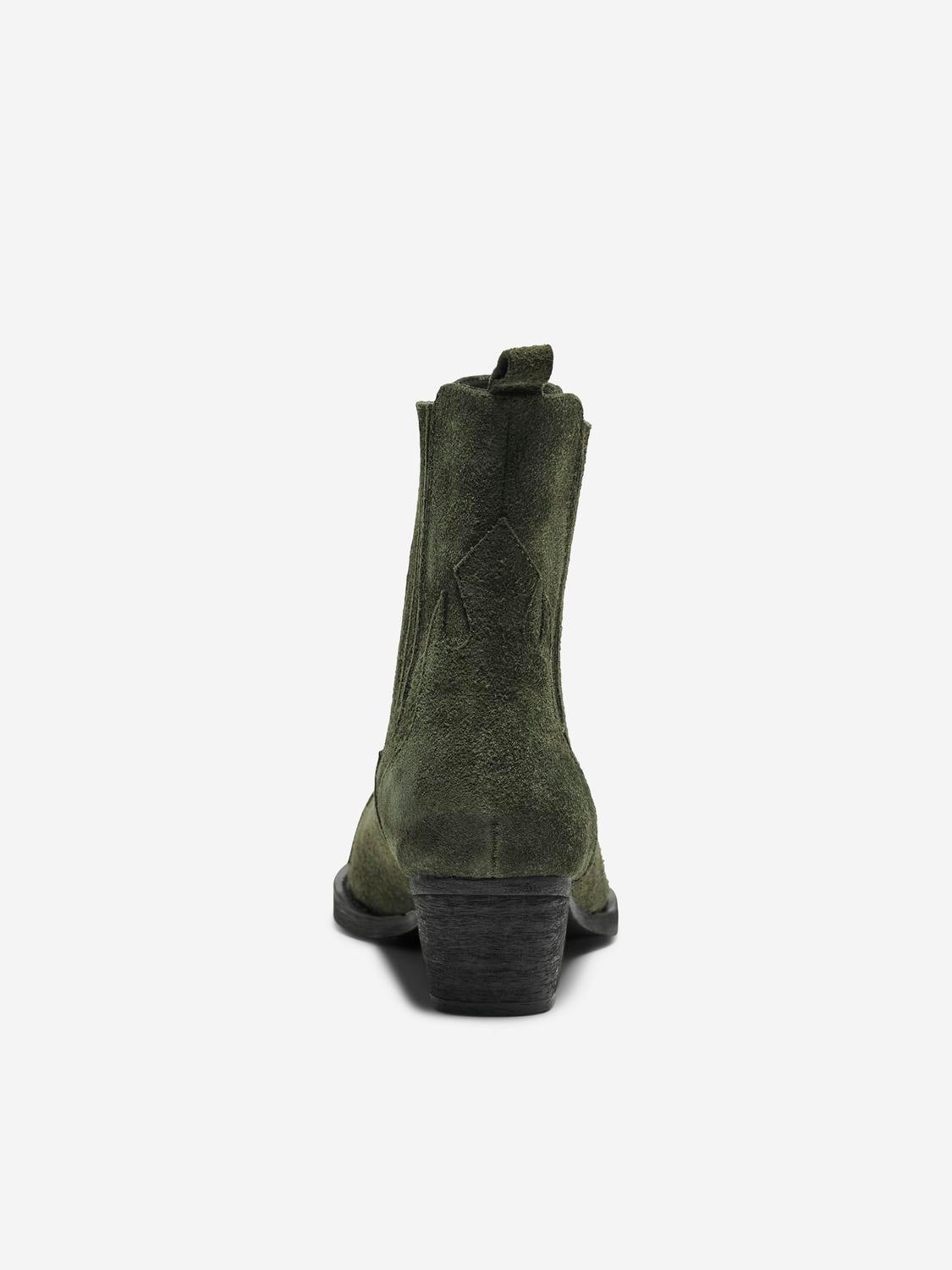 Olive green outlet leather boots