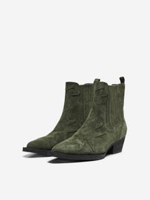 ONLY Læder Støvler med mønster -Green Olive - 15287492