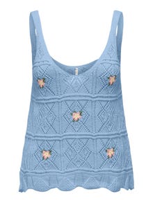 ONLY ONLARIBA Pletený top -Sky Blue - 15287517