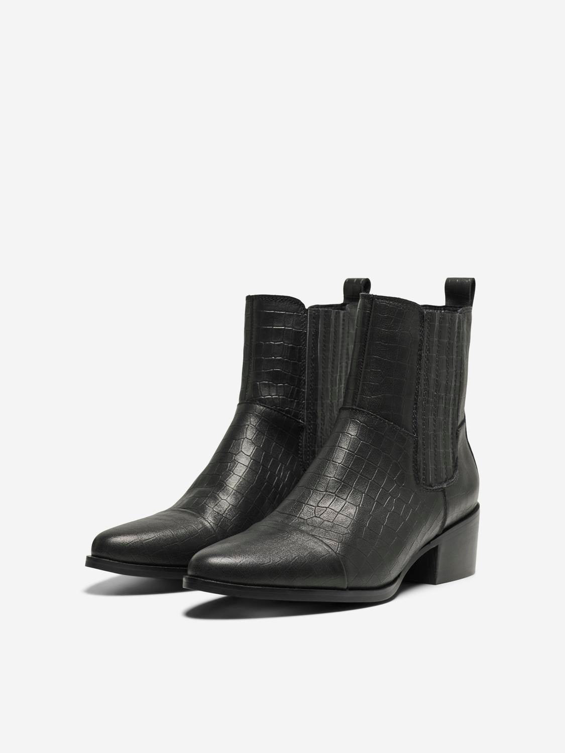 Black croc skin online boots