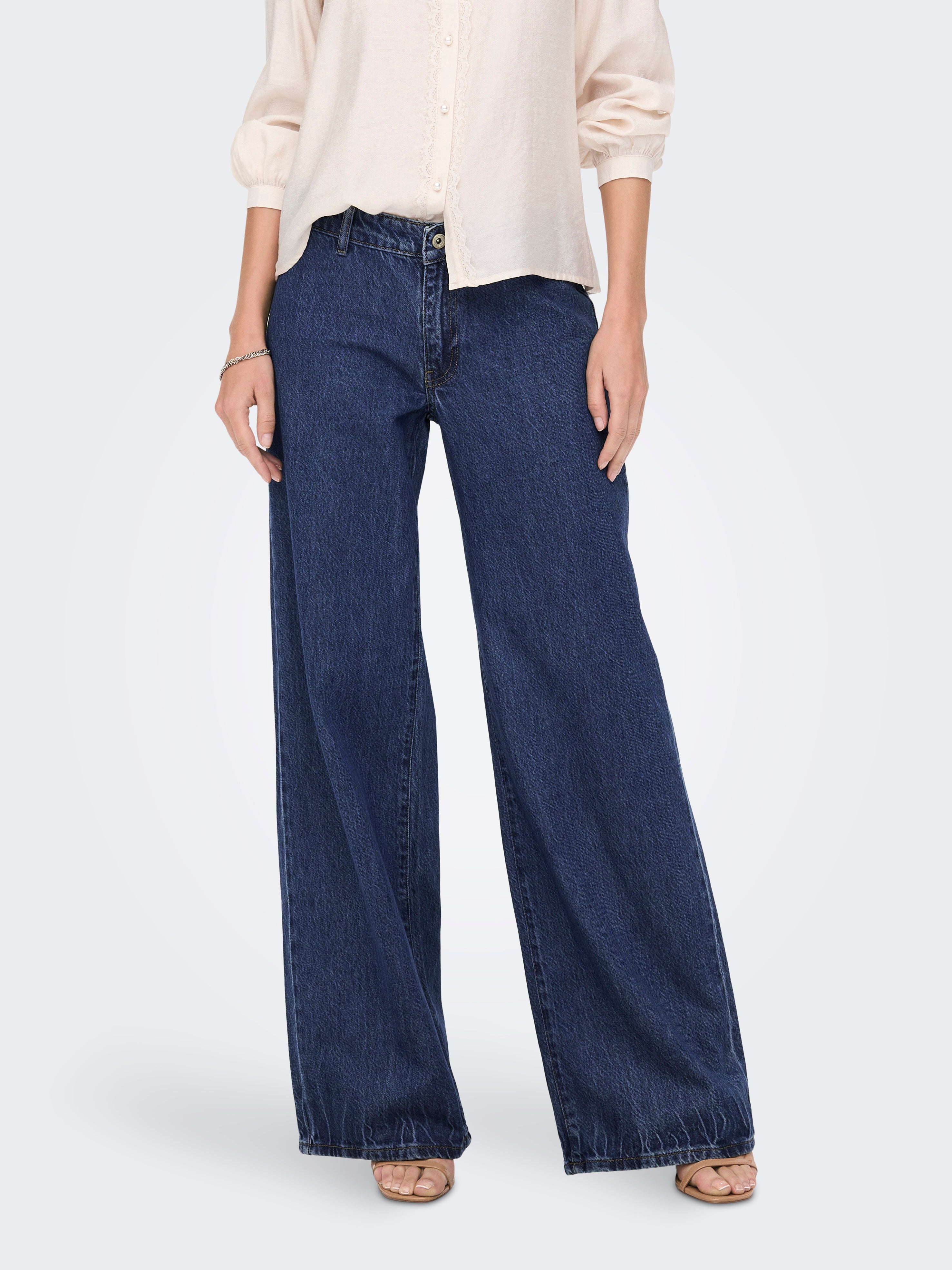 Flare leg blue outlet jeans