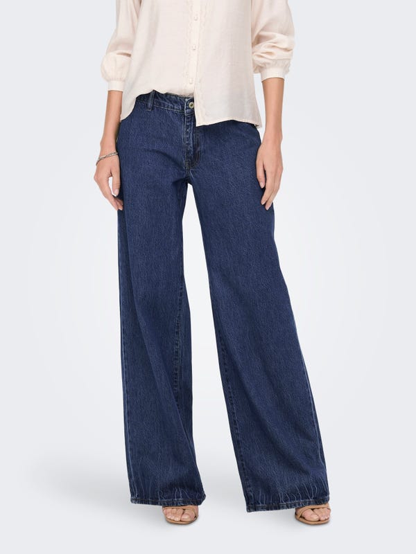 low waist wide leg jeans