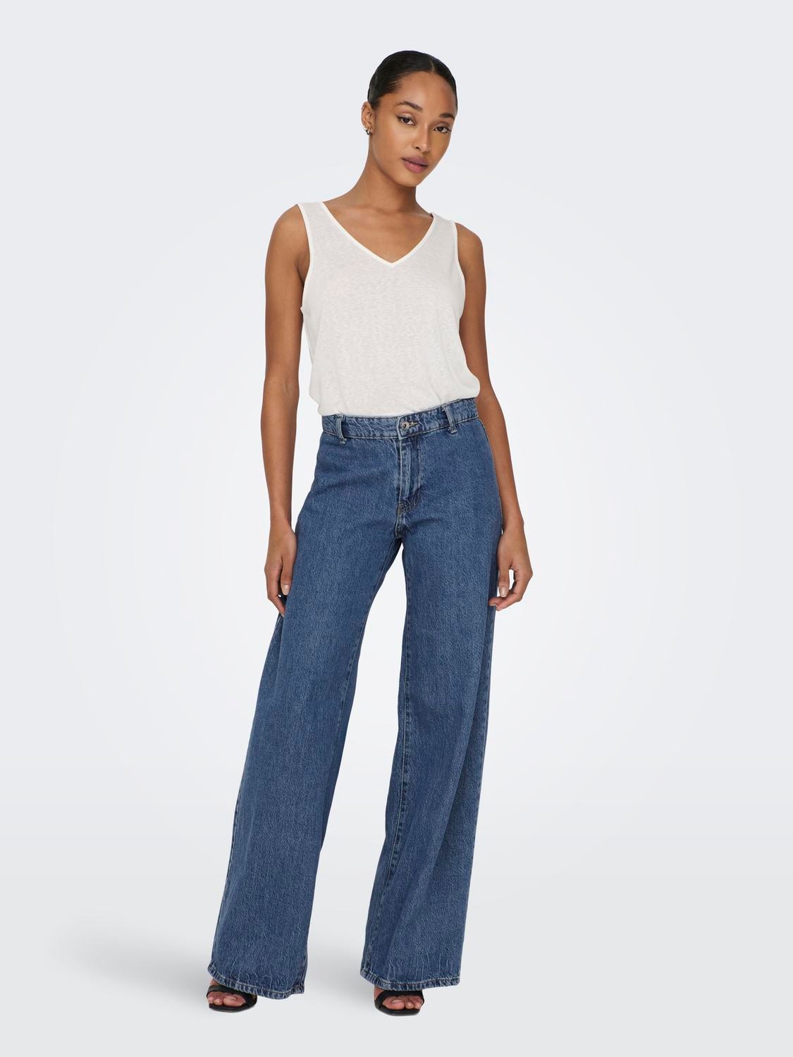 ONLKane Low waist wide leg jeans | Medium Blue | ONLY®