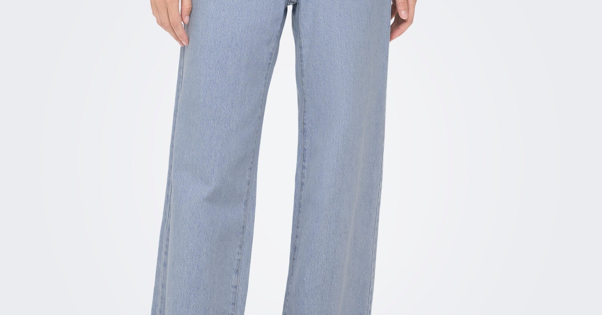 ONLKane Low waist wide leg jeans, Light Blue