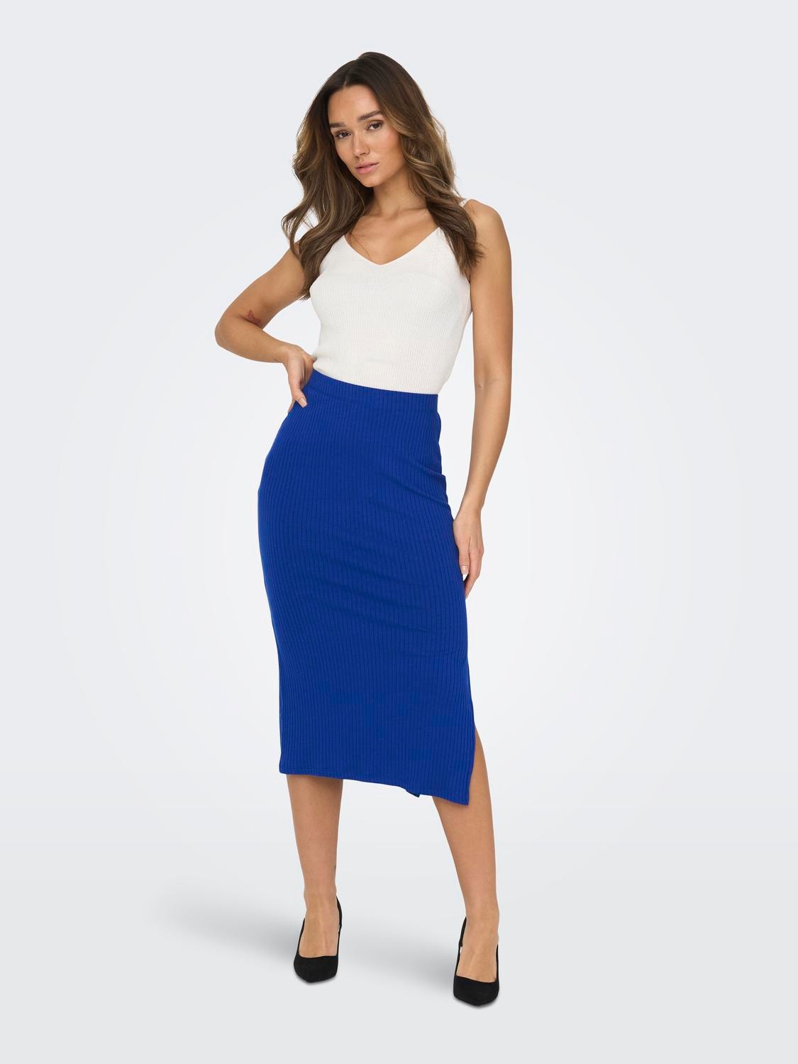 ONLY Mid waist Lange rok -Surf the Web - 15287636