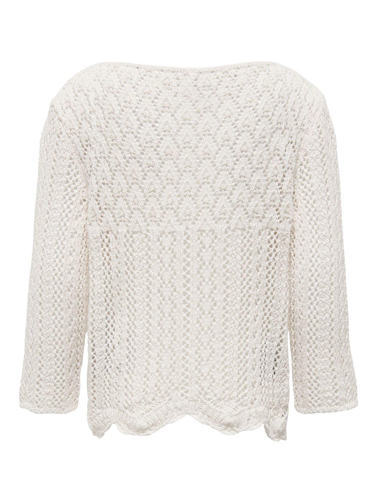 ONLY Patterned Knitted Pullover -Cloud Dancer - 15287659