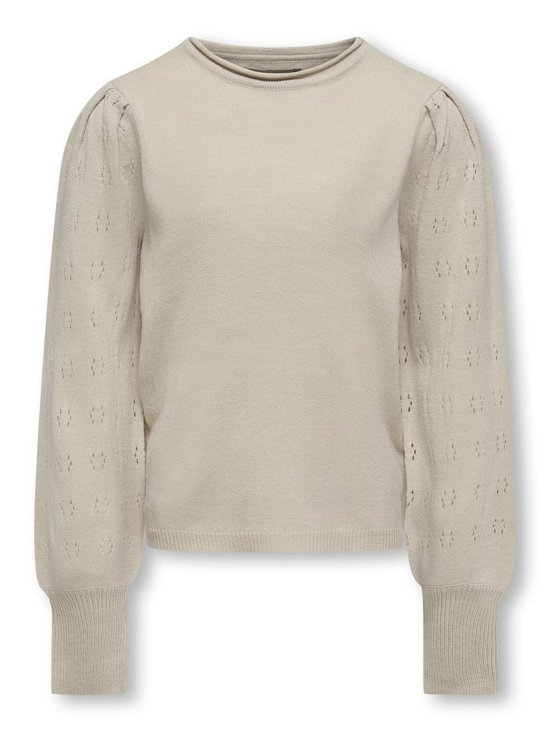 ONLY Puff sleeve Knitted Pullover -Pumice Stone - 15287665
