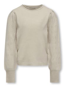 ONLY Regular Fit Round Neck High cuffs Balloon sleeves Pullover -Pumice Stone - 15287665