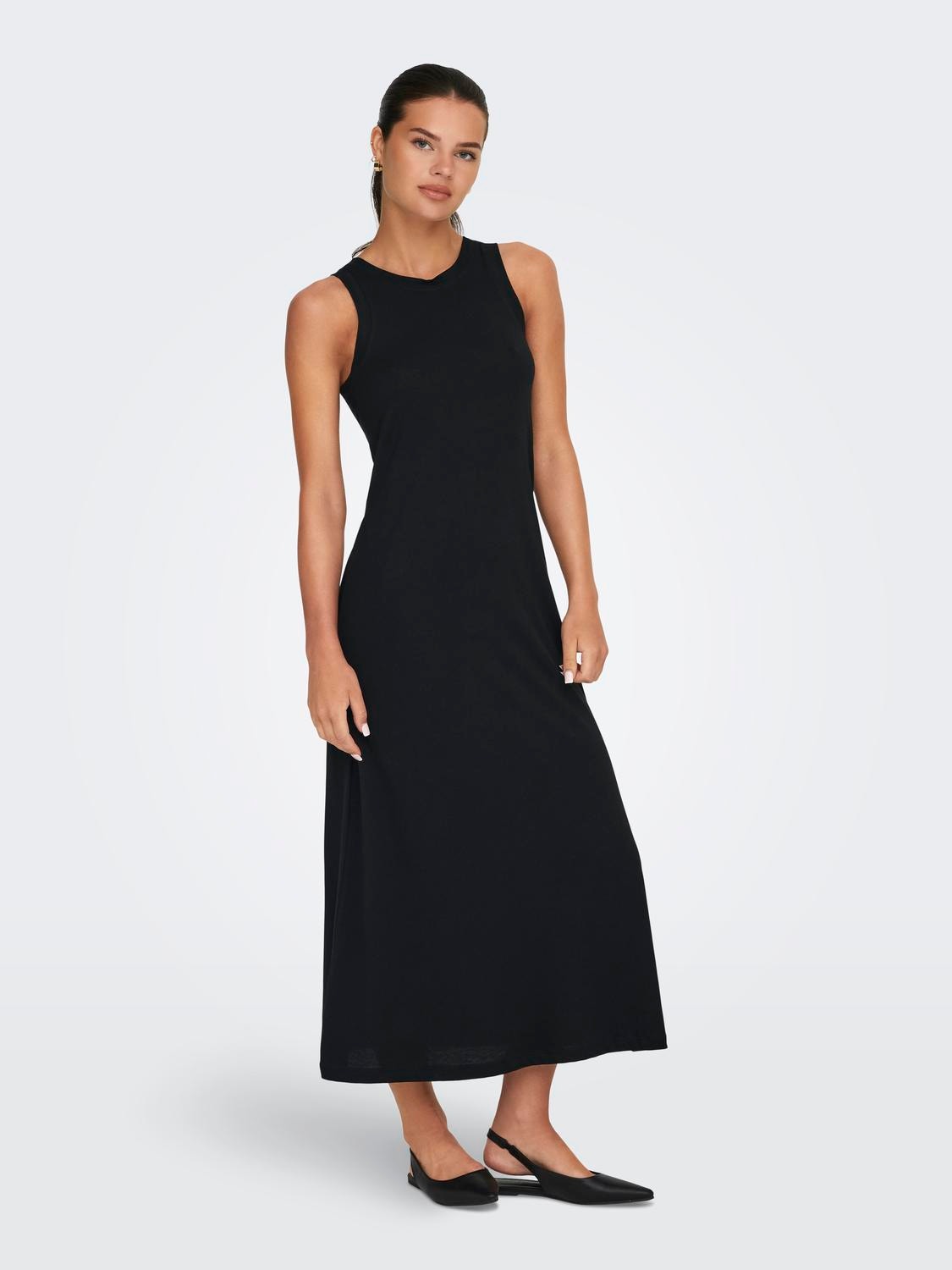 ONLY Midi o-hals kjole  -Black - 15287819