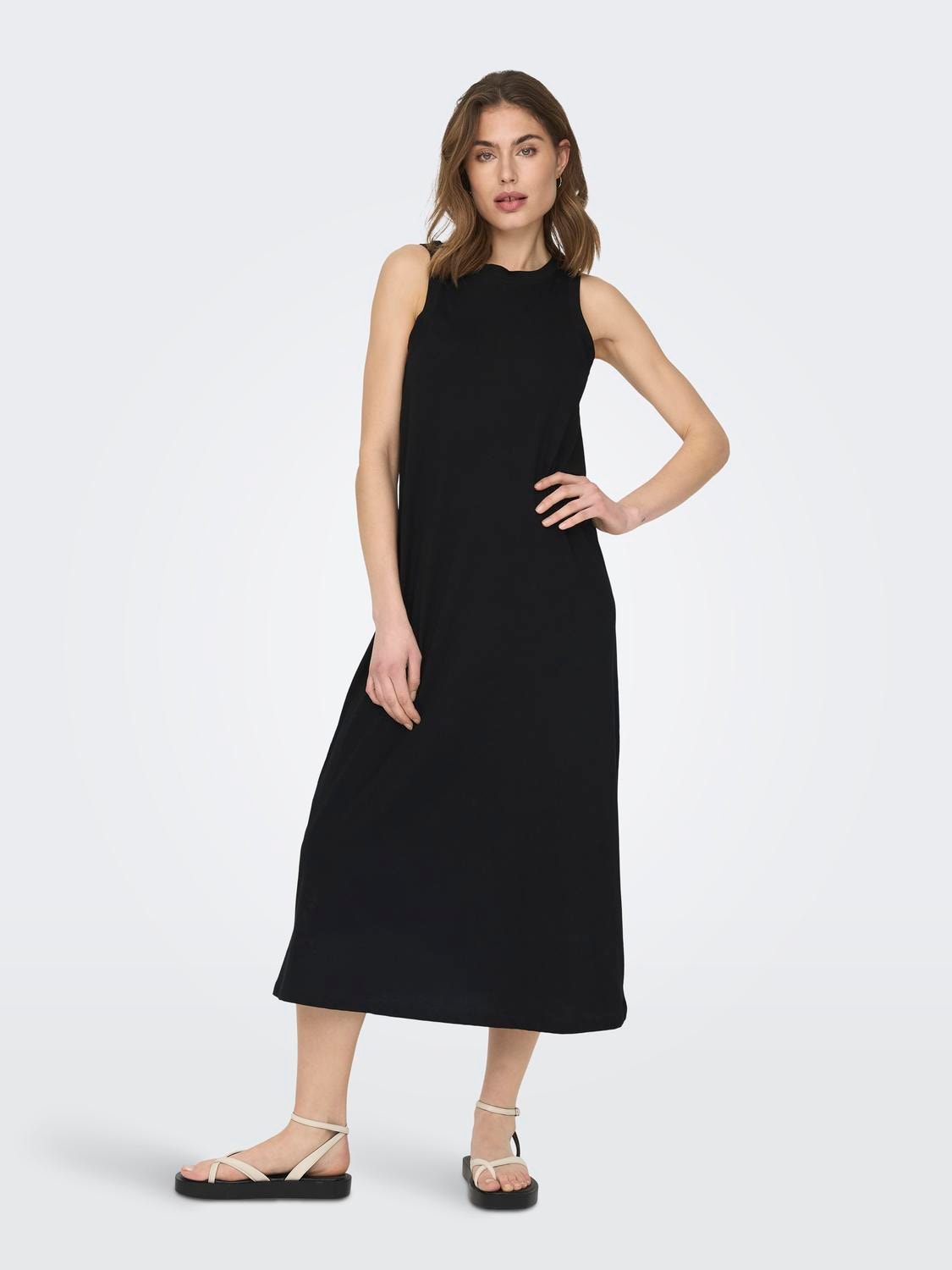 ONLY Regular Fit Round Neck Long dress -Black - 15287819