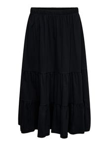 ONLY Curvy maxi skirt with frills -Black - 15287893