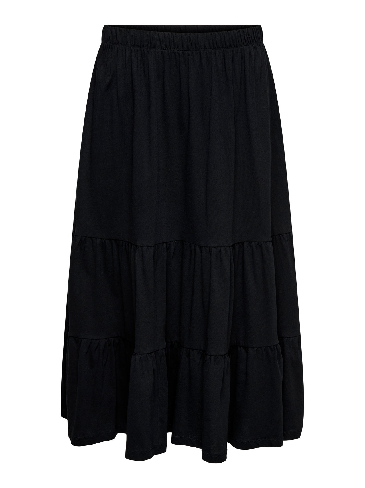 ONLY Curvy maxi skirt with frills -Black - 15287893