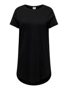 ONLY Vestido corto Corte regular Cuello redondo Curve -Black - 15287901