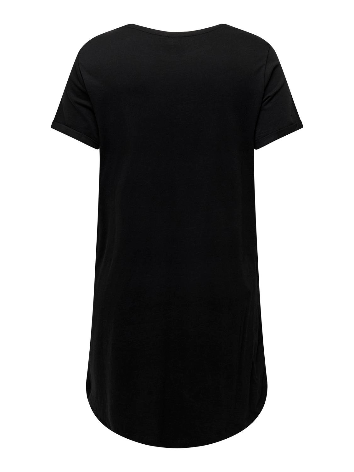 ONLY Curvy mini o-neck dress -Black - 15287901