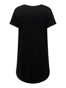 ONLY mini Curvy cotton tee dress -Black - 15287901