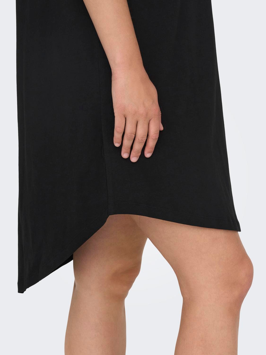 ONLY Curvy mini o-hals kjole -Black - 15287901