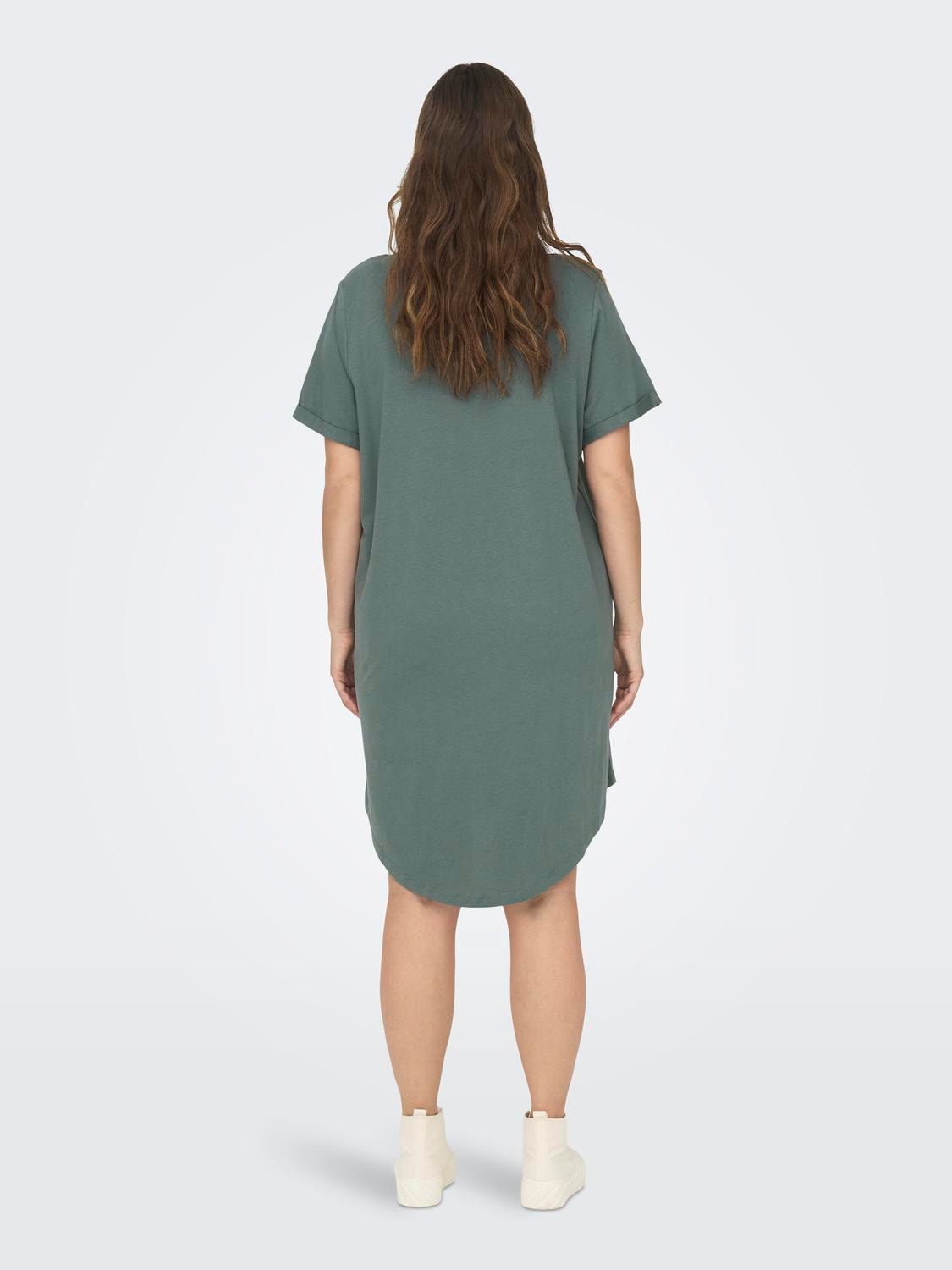 ONLY Curvy mini o-hals kjole -Balsam Green - 15287901