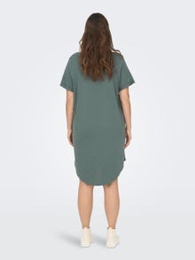 ONLY Vestido corto Corte regular Cuello redondo Curve -Balsam Green - 15287901