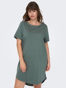 ONLY mini Curvy cotton tee dress -Balsam Green - 15287901