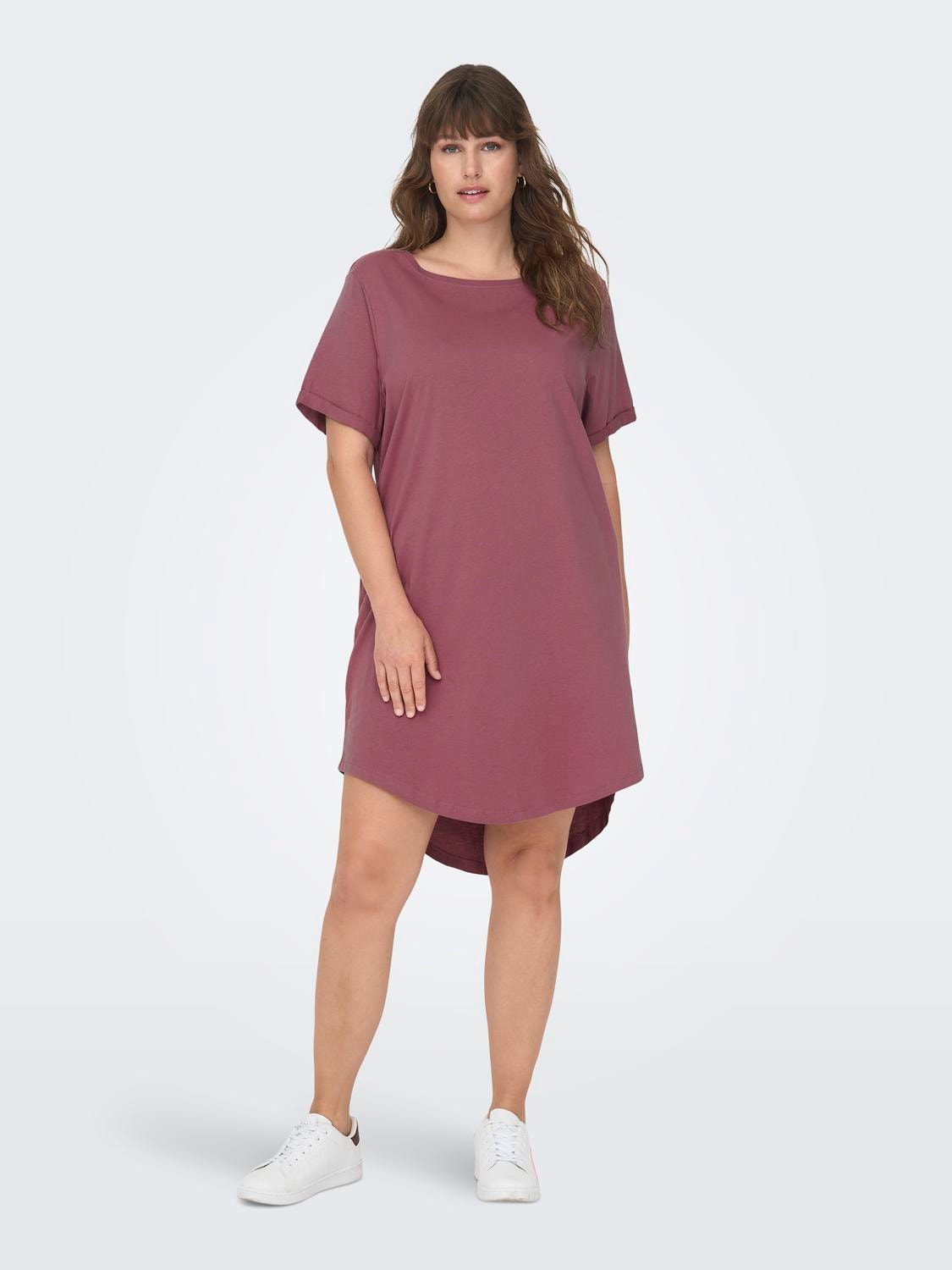 Curvy mini bomulds t-shirt kjole | ONLY®