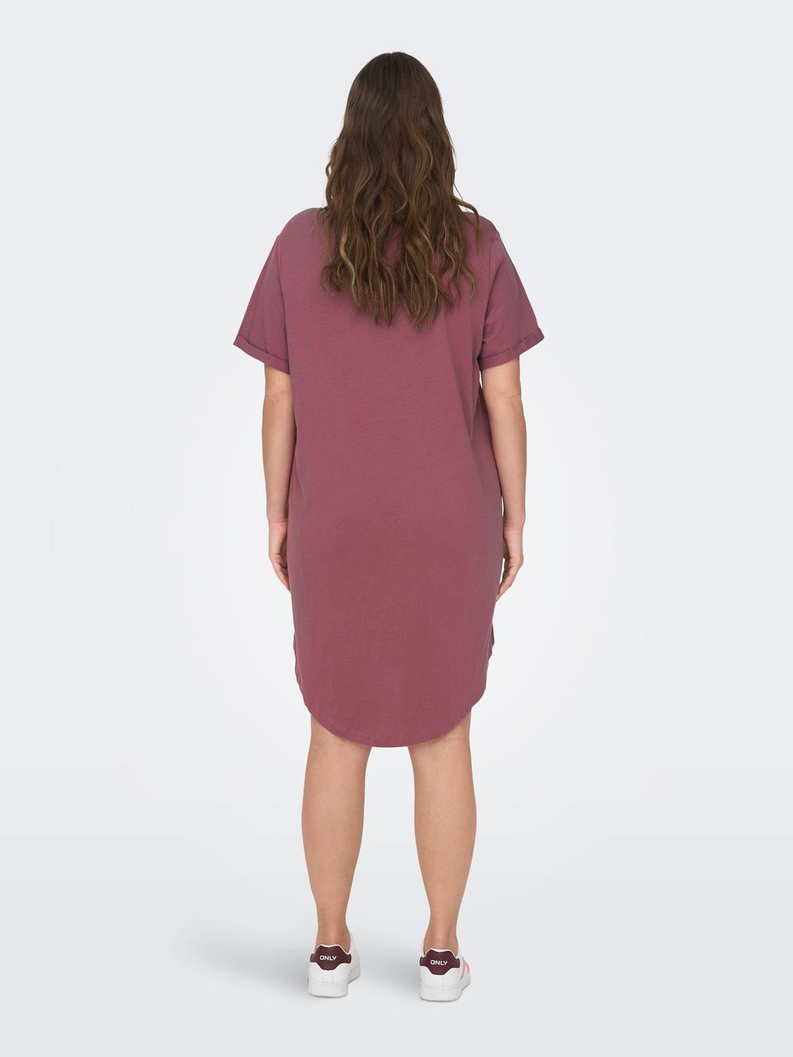 ONLY Regular Fit Round Neck Curve Short dress -Renaissance Rose - 15287901