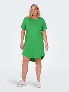 ONLY Vestido corto Corte regular Cuello redondo Curve -Kelly Green - 15287901