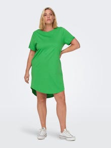 ONLY Vestido corto Corte regular Cuello redondo Curve -Kelly Green - 15287901