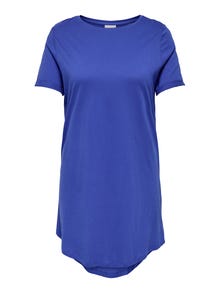 ONLY Curvy mini o-hals kjole -Dazzling Blue - 15287901