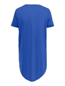 ONLY Curvy mini o-neck dress -Dazzling Blue - 15287901