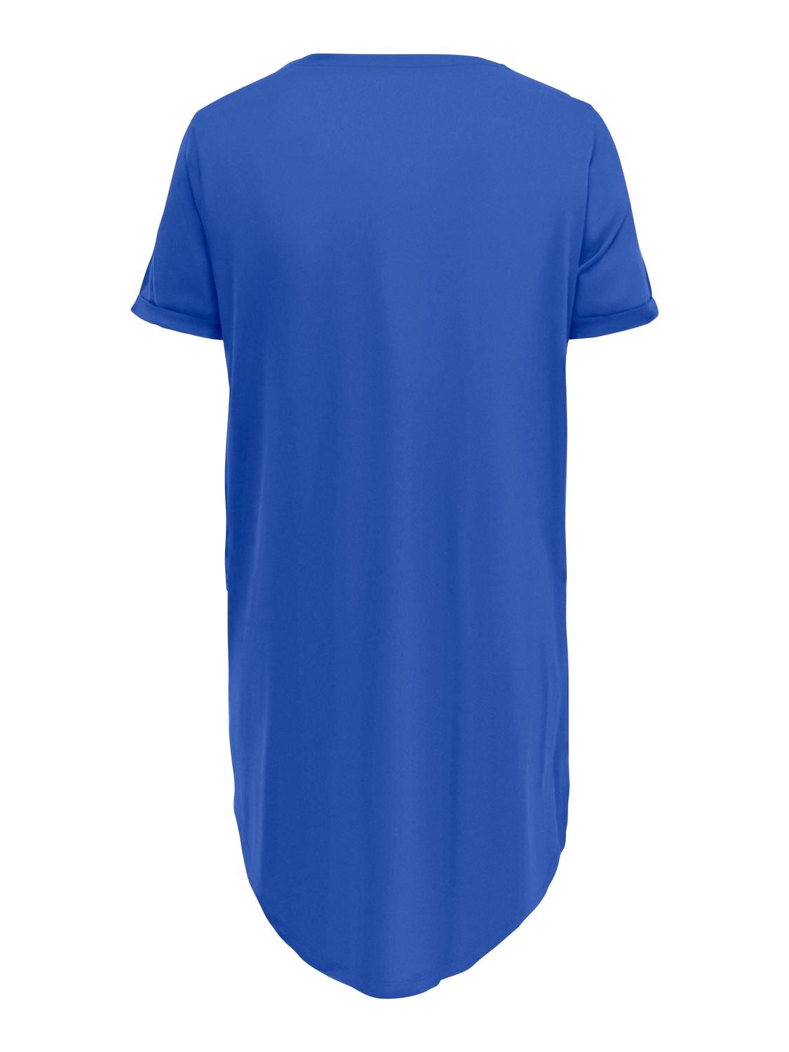 ONLY Normal geschnitten Rundhals Curve Kurzes Kleid -Dazzling Blue - 15287901