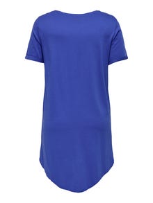 ONLY Regular Fit O-hals Curve Kort kjole -Dazzling Blue - 15287901