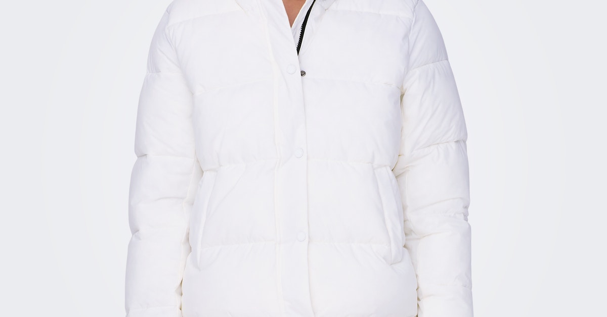 High standup collar Quilted Jacket White ONLY®