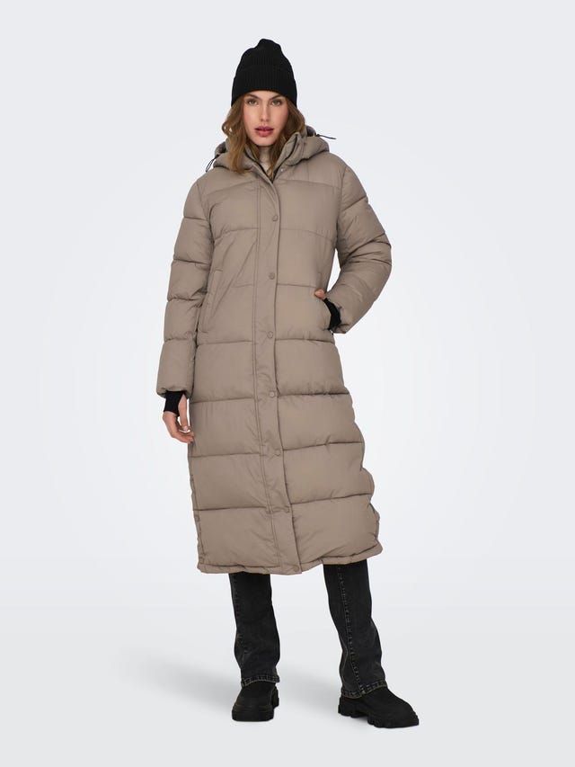 ONLY Detachable hood Ribbed cuffs Coat - 15287913
