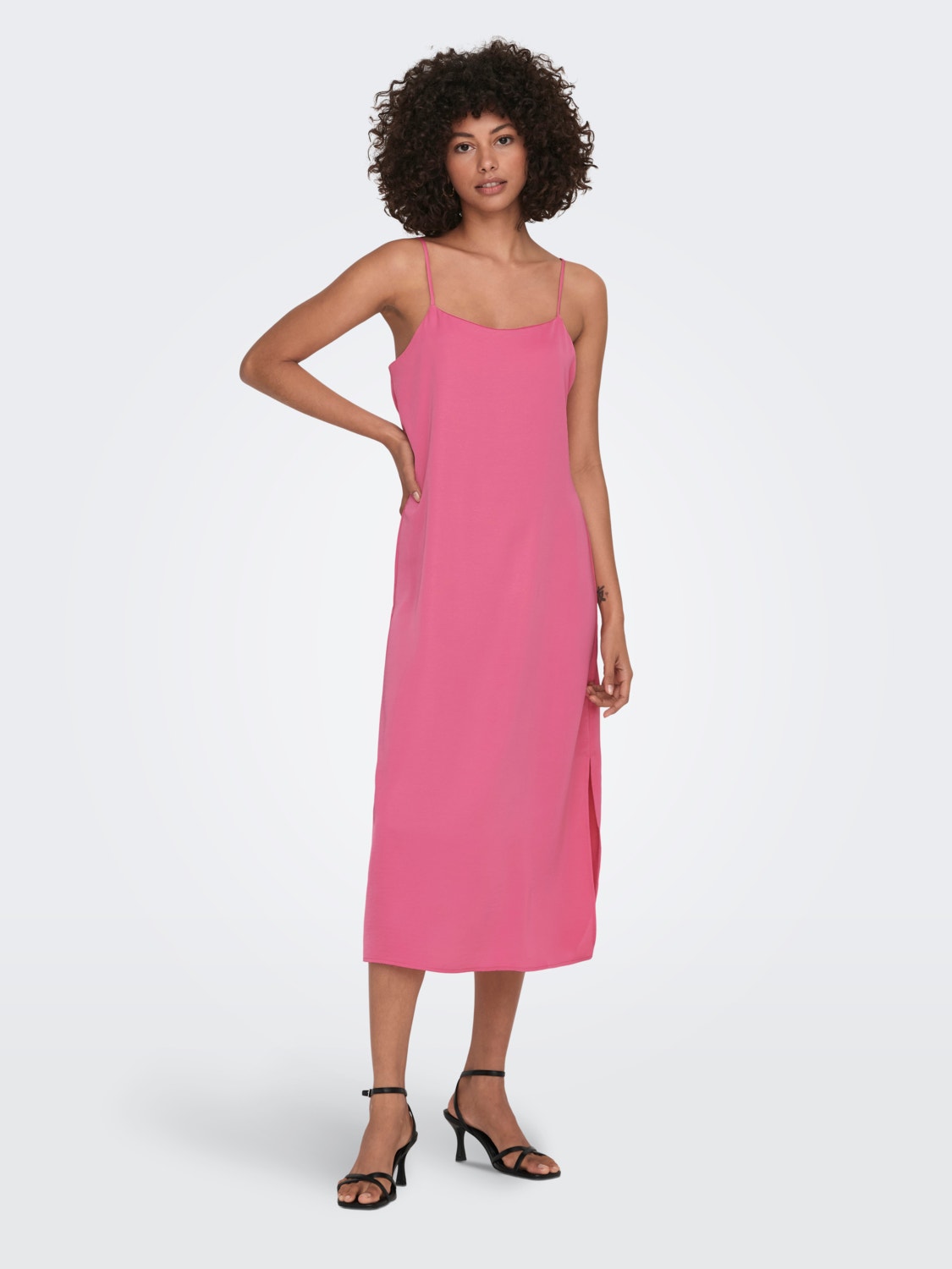 ONLY Regular Fit O-hals Lang kjole -Pink Power - 15287925