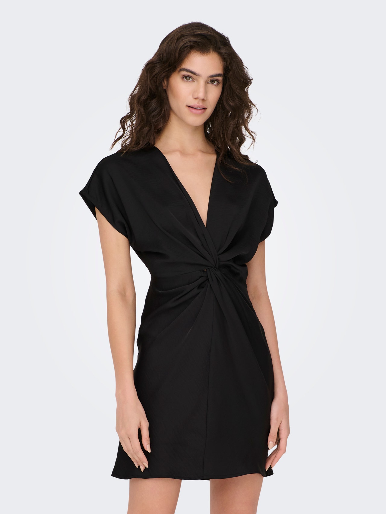 ONLY Loose fit V-hals Lave skuldre Kort kjole -Black - 15287959