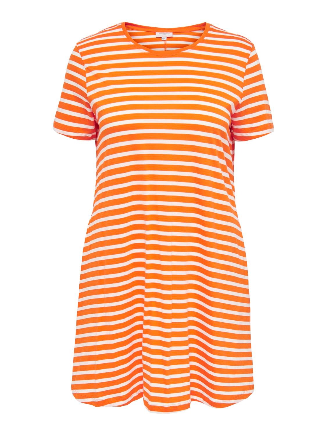 ONLY mini Curvy stribet kjole -Orange Peel - 15287992
