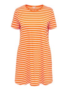 ONLY mini Curvy striped cotton dress -Orange Peel - 15287992