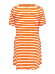 ONLY mini Curvy striped cotton dress -Orange Peel - 15287992