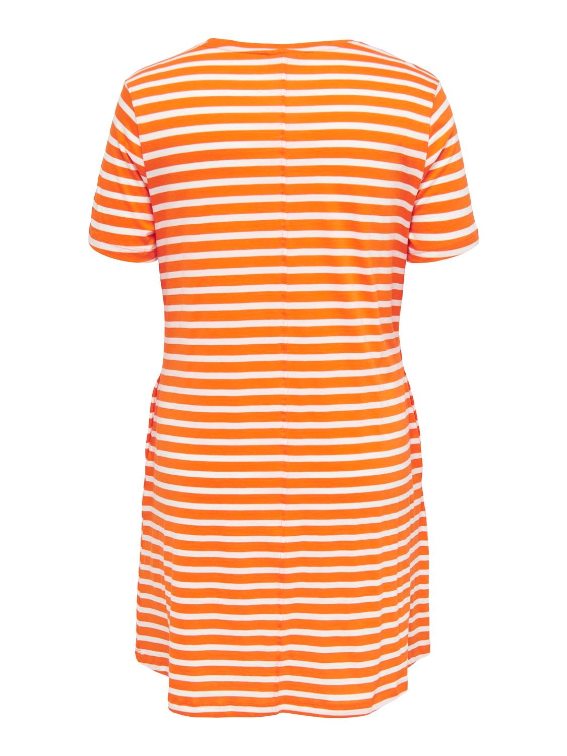 ONLY Normal geschnitten Rundhals Curve Kurzes Kleid -Orange Peel - 15287992