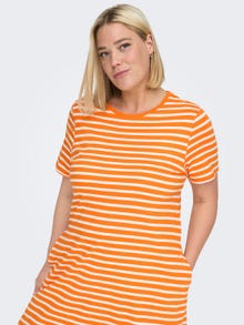 ONLY Normal geschnitten Rundhals Curve Kurzes Kleid -Orange Peel - 15287992