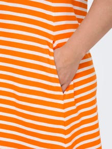 ONLY Regular Fit Round Neck Curve Short dress -Orange Peel - 15287992