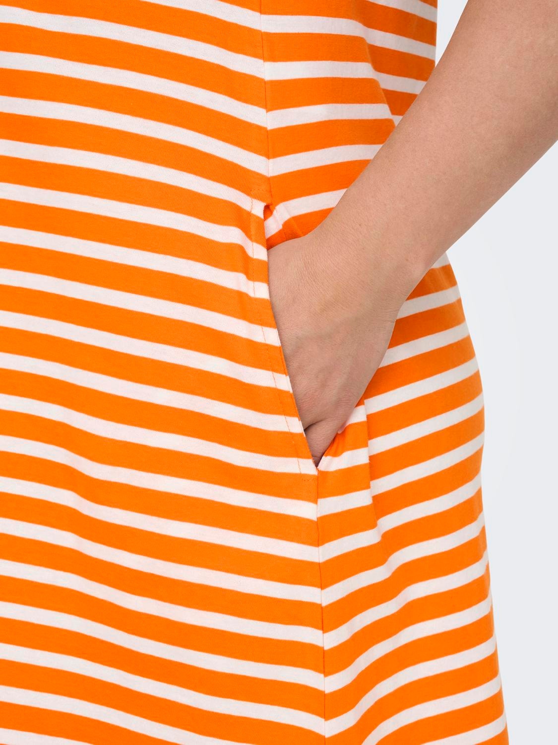 ONLY Vestido corto Corte regular Cuello redondo Curve -Orange Peel - 15287992